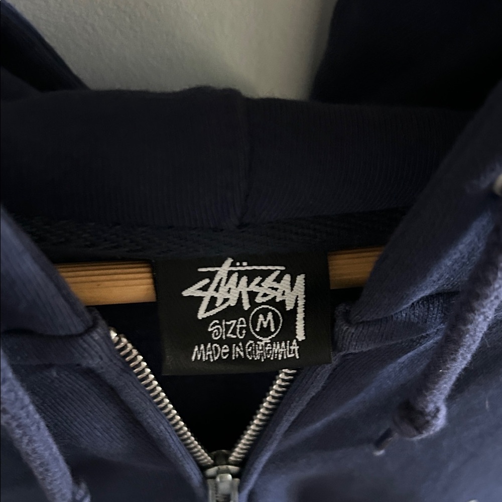 Stussy Men's Dark Blue Zip-Up Sweater - Picture 3 of 9